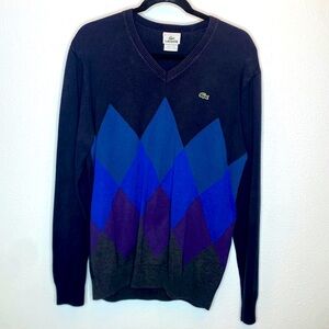 Men’s medium Lacoste v neck sweater article diamond